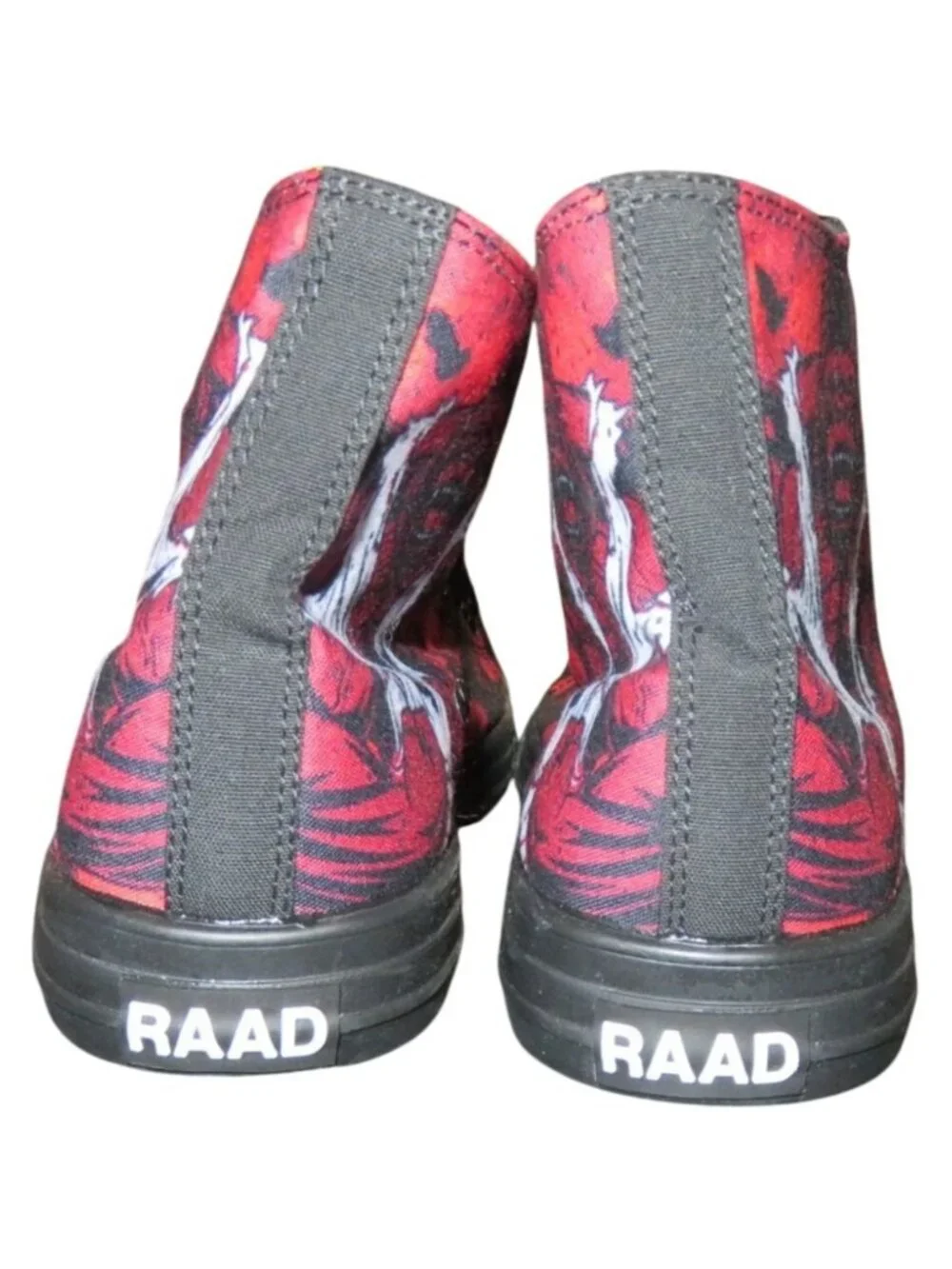 RAAD Shop Red Camo Gorilla High Top Canvas Sneakers men 9.5 women 11 Memory Foam